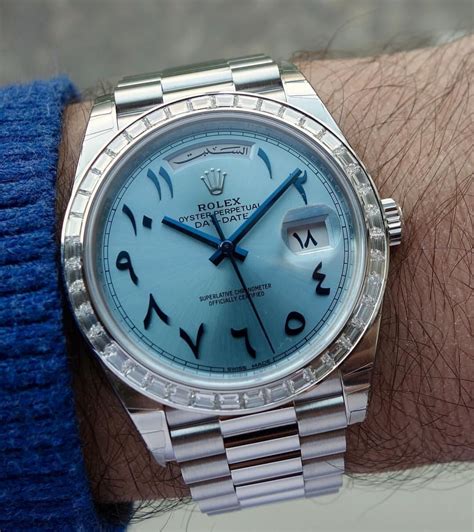 rolex day date arabic numerals